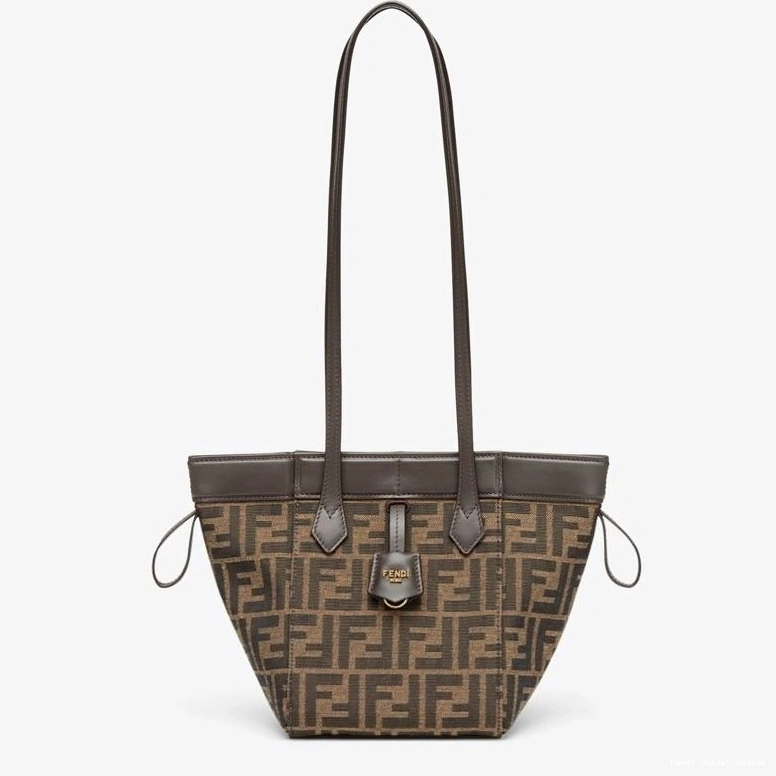 Cheap Mini FF Motif Bag Brown Fendi In Origami Fabric 0710